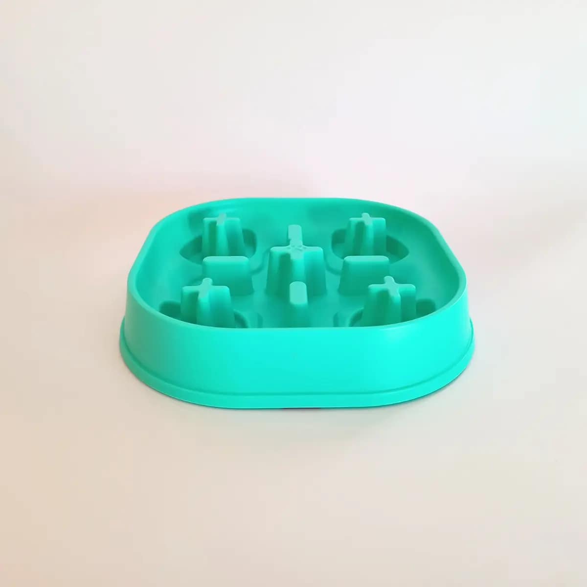 Plato Comedero Lento para Perros – 21x21 cm  |  Color Calipso